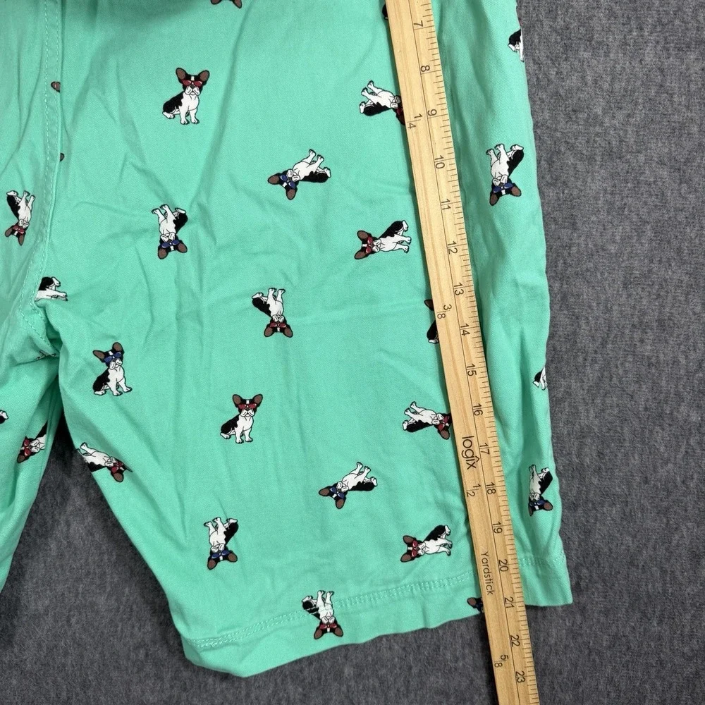 Plugg Men's Flex Waist‎ Teal Chinos Shorts Size 32  Boston Terrier Dog Summer